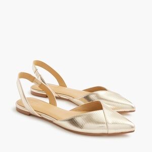 J.Crew Factory • New • Metallic Slingback Pumps in Gold BZ220